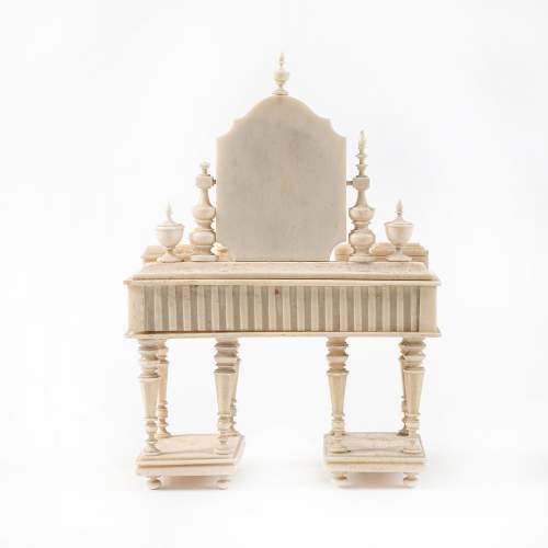 Antique 19th Century Carved Bone Miniature Dressing Table image-6