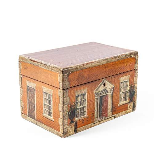 Vintage Pine Box with Painted Decoration image-3
