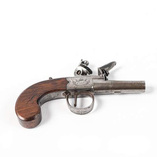 Antique Late 18th Century Flintlock Pocket Pistol image-1