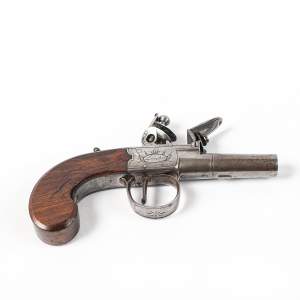 Antique Late 18th Century Flintlock Pocket Pistol