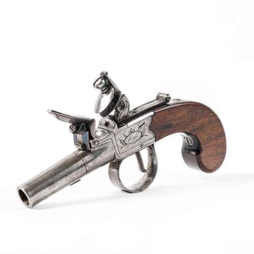 Antique Late 18th Century Flintlock Pocket Pistol image-3