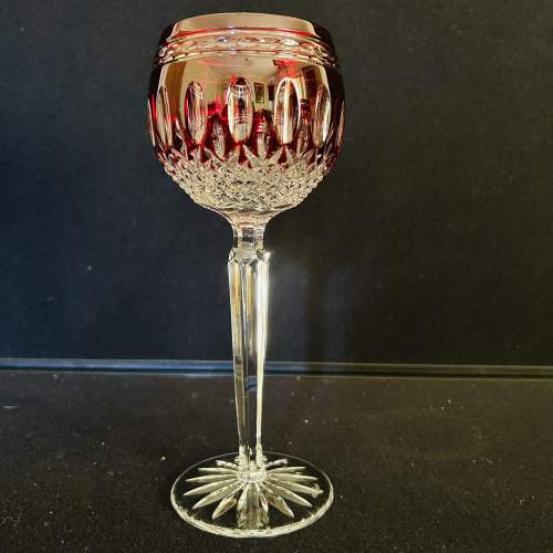 A Pair of Waterford Ruby Wine Glasses image-2