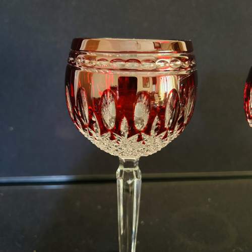 A Pair of Waterford Ruby Wine Glasses image-4