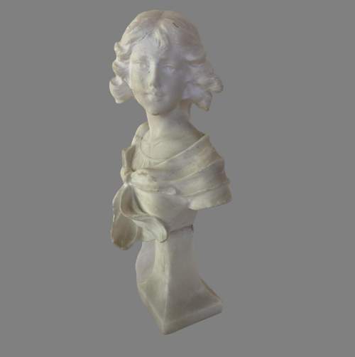 An Early 20th Century Art Nouveau Marble Bust image-1