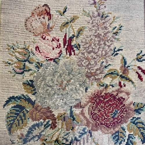 19th Century Framed Floral Wool Tapestry image-2