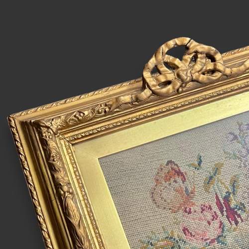 19th Century Framed Floral Wool Tapestry image-5