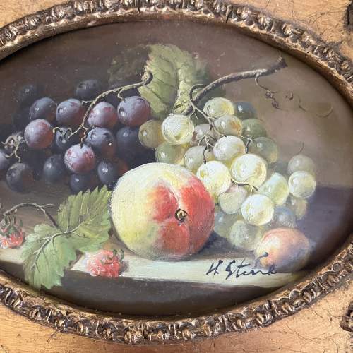 A Miniature Still Life Oil Painting by H. Steine image-2