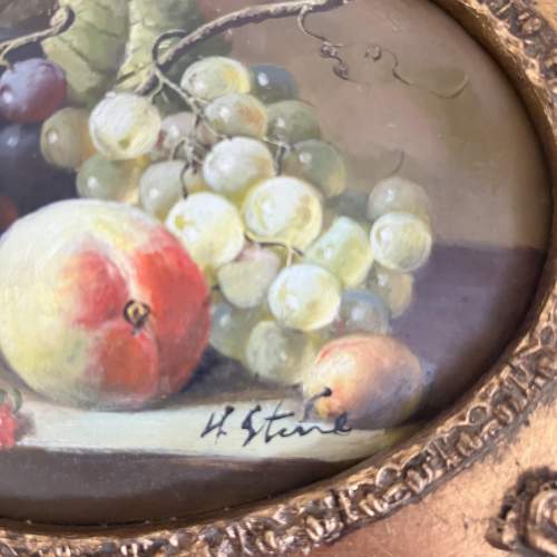 A Miniature Still Life Oil Painting by H. Steine image-3