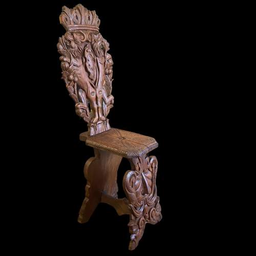 18th Century Italian Renaissance Carved Chair image-1