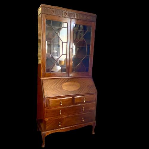 Early 20th Century Mahogany Bureau Bookcase image-1