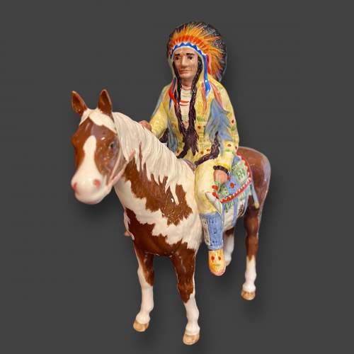 Beswick Indian on Skewbald Horse image-1