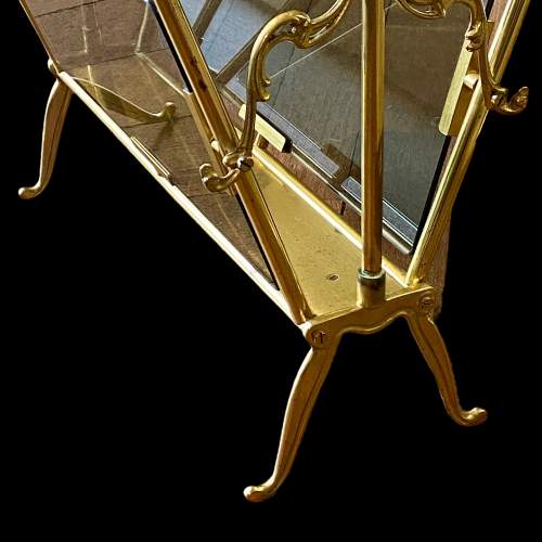French Maison Bagues Brass and Smoked Glass Magazine Rack image-4