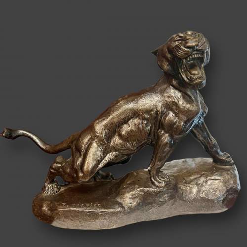 Patinated Bronze Model of a Panther image-1