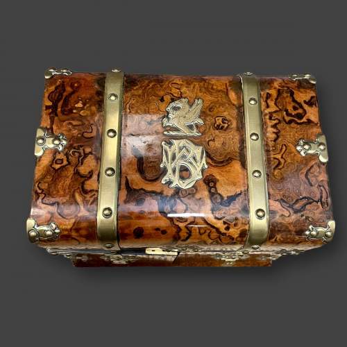 Victorian Walnut and Brass Mounted Liquor Box image-2