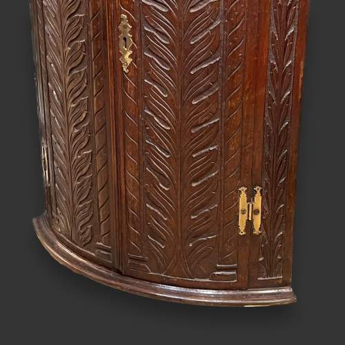 19th Century Carved Oak Wall Corner Cupboard image-3