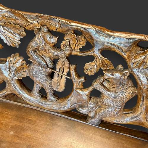 20th Century Hand Carved Black Forest Bench image-6