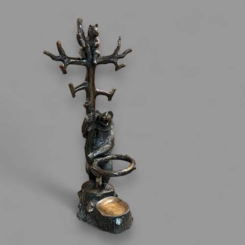 20th Century Bronze Black Forest Bear Hall Stand image-1