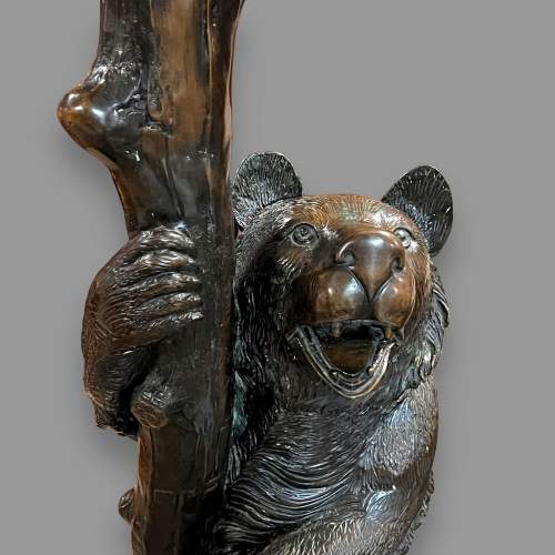 20th Century Bronze Black Forest Bear Hall Stand image-3