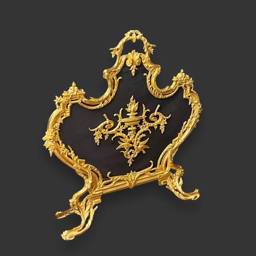 19th Century French Gilt Bronze Fire Screen image-1