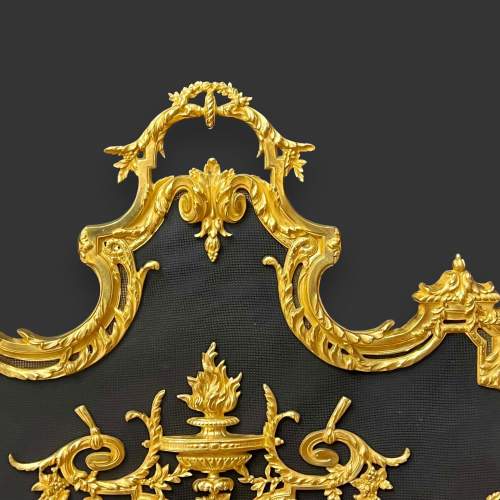 19th Century French Gilt Bronze Fire Screen image-2