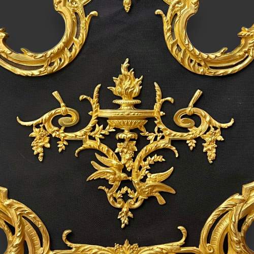 19th Century French Gilt Bronze Fire Screen image-3