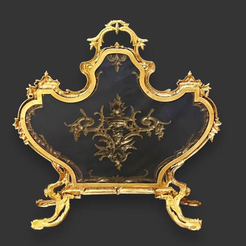19th Century French Gilt Bronze Fire Screen image-5