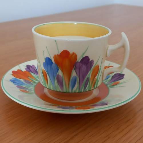Art Deco Clarice Cliff Autumn Crocus Coffee Cup and Saucer image-1