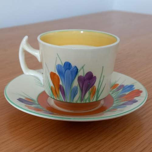Art Deco Clarice Cliff Autumn Crocus Coffee Cup and Saucer image-2