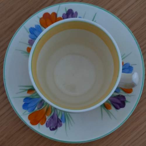 Art Deco Clarice Cliff Autumn Crocus Coffee Cup and Saucer image-3