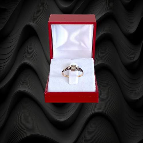 18ct Gold Platinum Diamond Art Deco Ring image-3