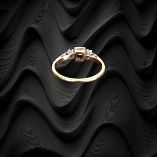 18ct Gold Platinum Diamond Art Deco Ring image-5