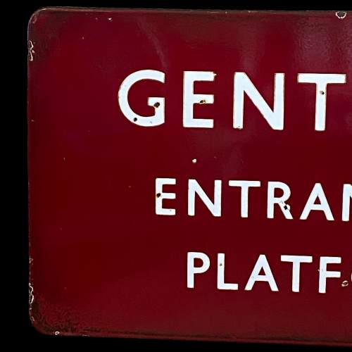 Midlands Railway Enamel Sign - Gentlemen Entrance on Platform 3 image-2