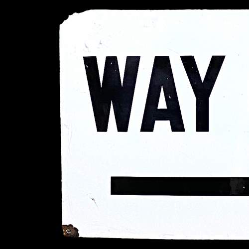 Black and White Enamel Way Out Sign image-2