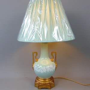 A Quality Duck Egg Blue Porcelain Table Lamp