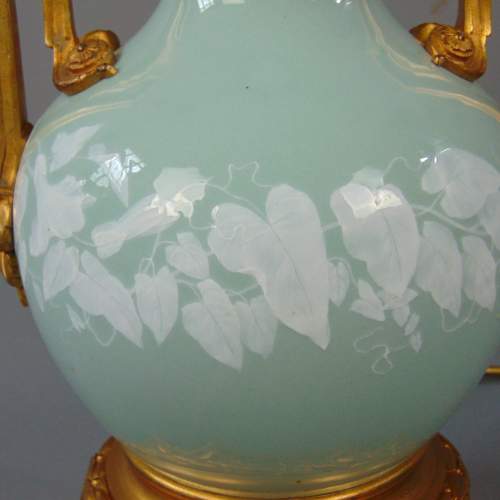 A Quality Duck Egg Blue Porcelain Table Lamp image-4
