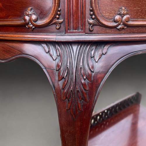 A Fine Pair of Chippendale Revival Demi-Lune Console Tables image-3