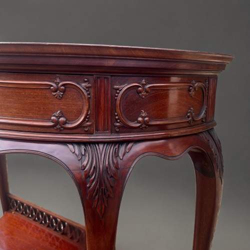 A Fine Pair of Chippendale Revival Demi-Lune Console Tables image-6
