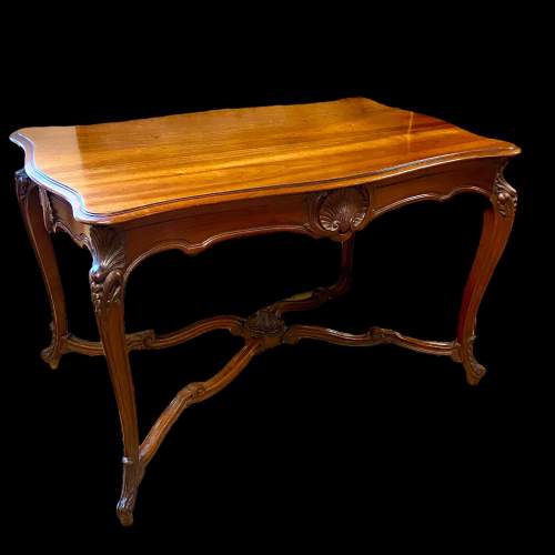French Antique Walnut Salon Table in the Louis XV Style image-1