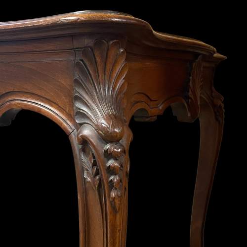 French Antique Walnut Salon Table in the Louis XV Style image-2