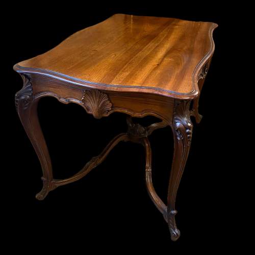 French Antique Walnut Salon Table in the Louis XV Style image-4