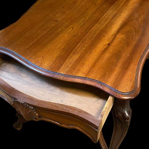 French Antique Walnut Salon Table in the Louis XV Style image-5