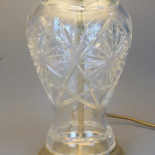 Superb Quality Pair of Cut Glass Lamps with Pleated Shades image-5