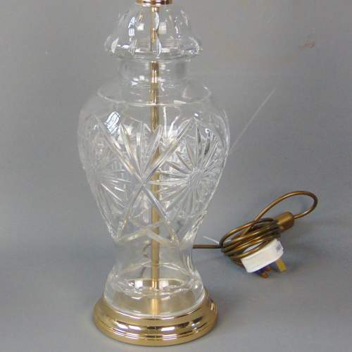 Superb Quality Pair of Cut Glass Lamps with Pleated Shades image-6