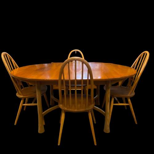 Ercol Extending Dining Table and Four Dining Chairs image-1