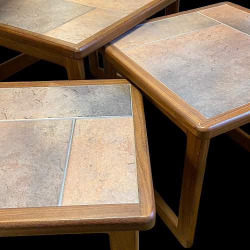 Danish Design Tile Top Teak Nest of Tables image-3