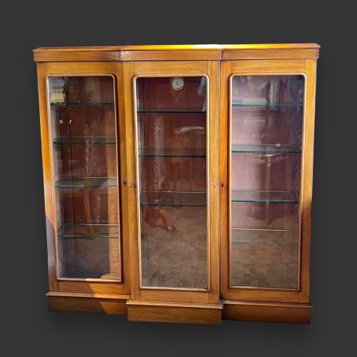 Victorian Mahogany Free Standing Breakfront Bookcase image-1