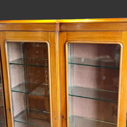 Victorian Mahogany Free Standing Breakfront Bookcase image-2