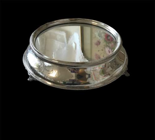 20th Century Silver Wedding Cake Stand in Box image-3