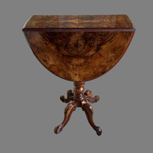 A Neat Victorian Burr Walnut Occasional Table image-3