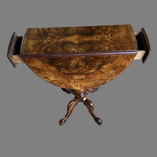 A Neat Victorian Burr Walnut Occasional Table image-5